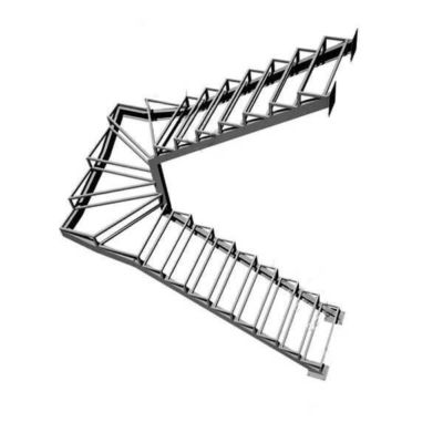 Каркас для лестницы П-образной с забежными ступенями в Иркутске