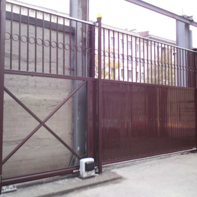 Ворота металлические со съёмной балкой